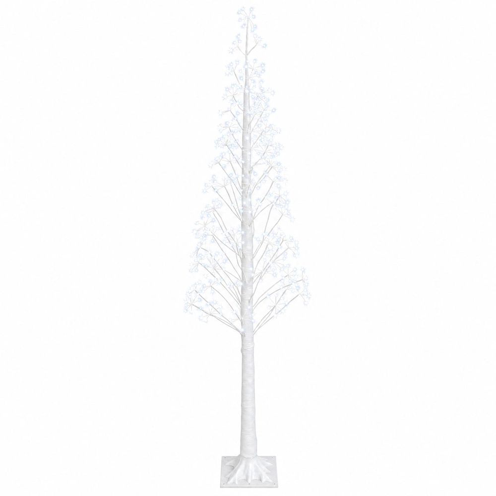 Sapin de noël lumineux blanc 25 x 25 x 210 cm plastique 560 led