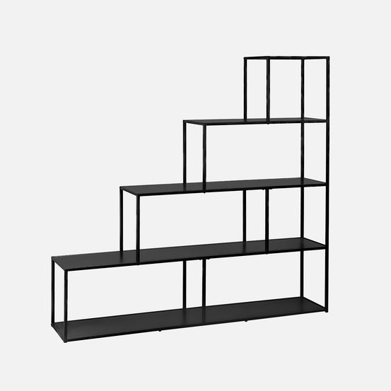 Etagère industrielle 4 niveaux métal noir 160 x p 30 x h 157cm
