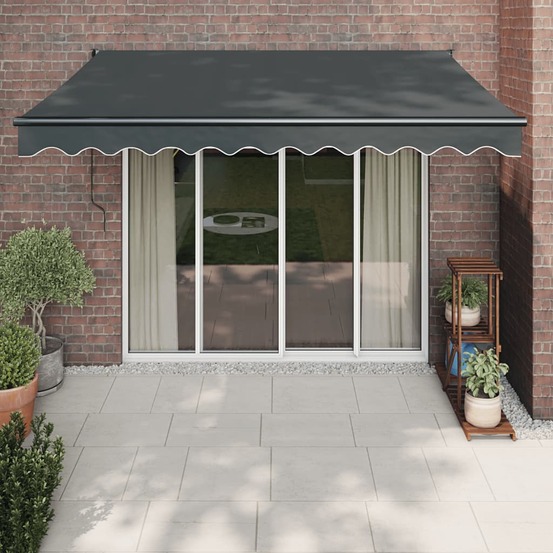 Auvent rétractable anthracite 3x2,5 m tissu et aluminium