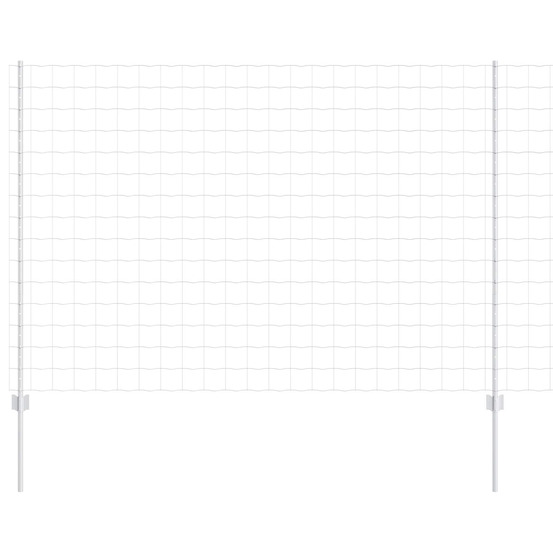 Clôture et poteau argent 1,5 x 10 m acier