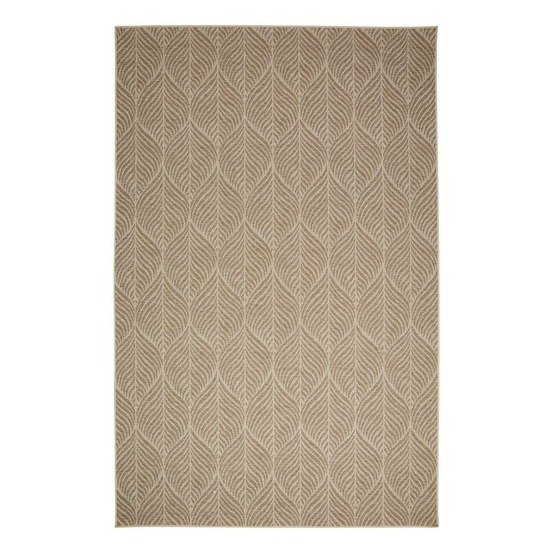 Tapis d'extérieur curtis 300x200cm motif feuille beige