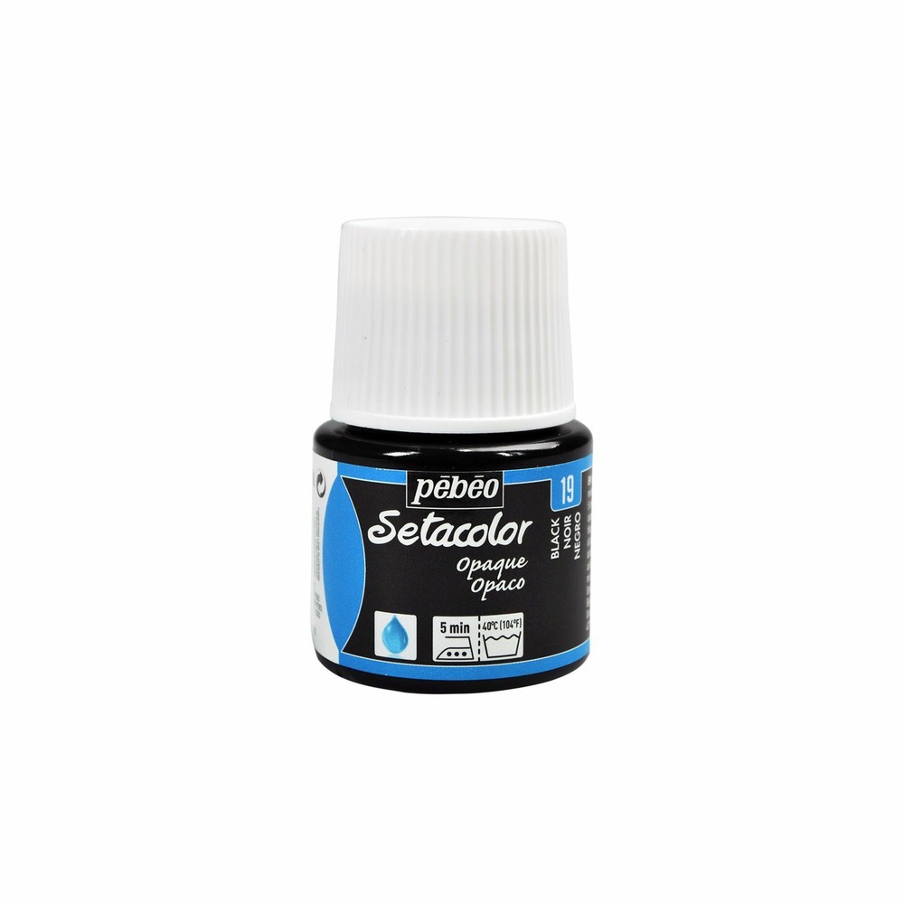 Peinture textile setacolor opaque - noir - 45 ml