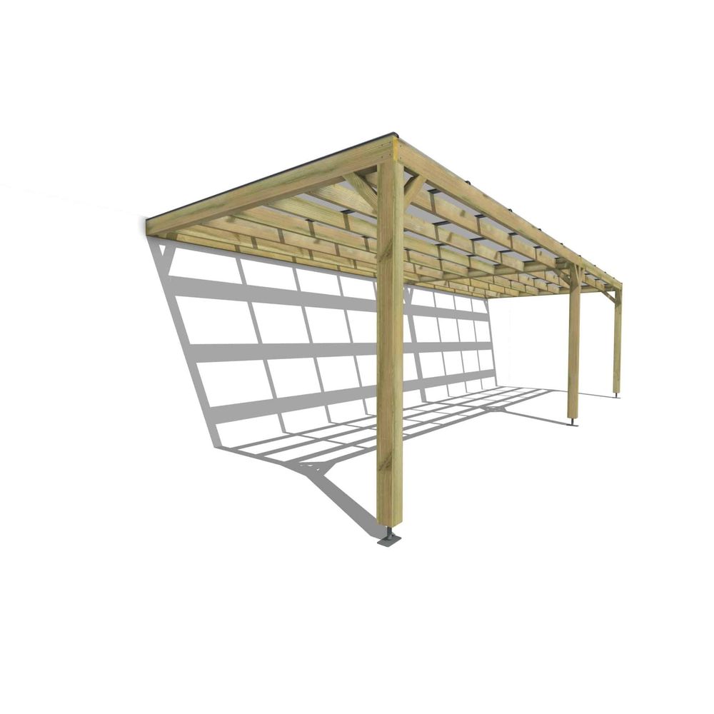 Pergola bois • 9m x 3m • adossée • sens largeur • couverture étanche transparente incluse • livraison comprise
