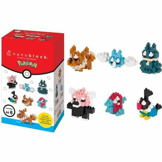 Coffret de 6 figurines en briques nanoblock pack pokémon type normal