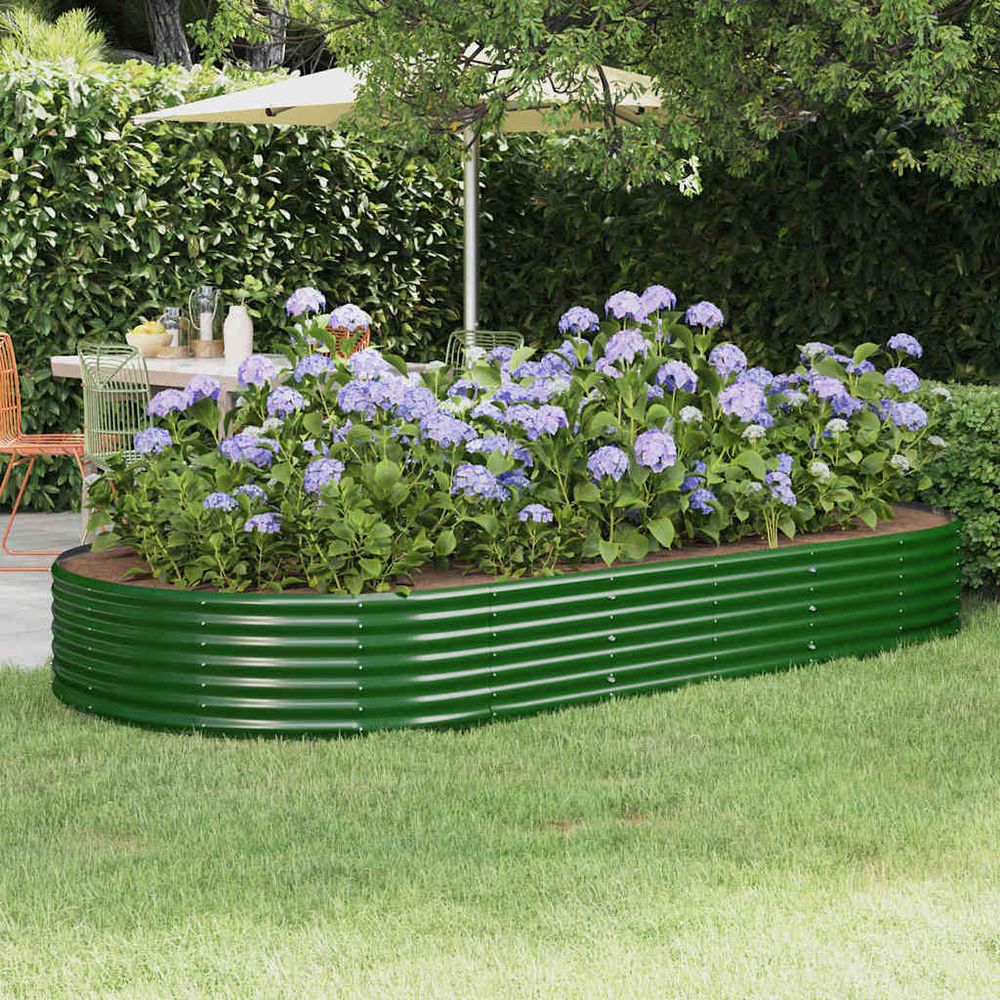 Jardinière surélevée acier galvanisé pour potager et jardin 296x140x36cm vert