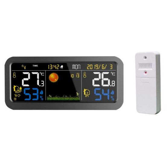 Station météo électronique couleur avec capteur extérieur