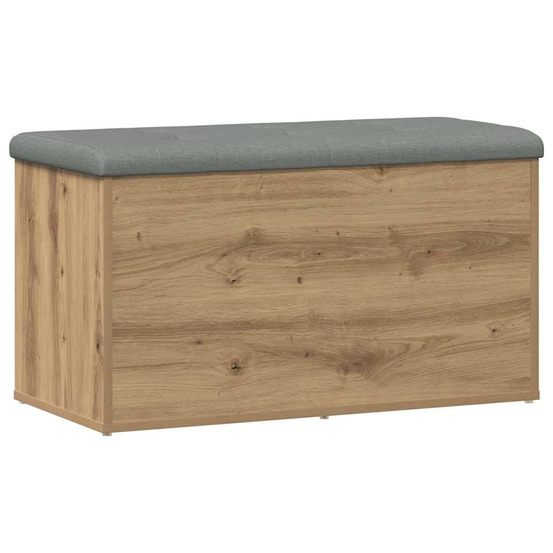 Banc de rangement chêne artisanal 82x42x45 cm bois d'ingénierie