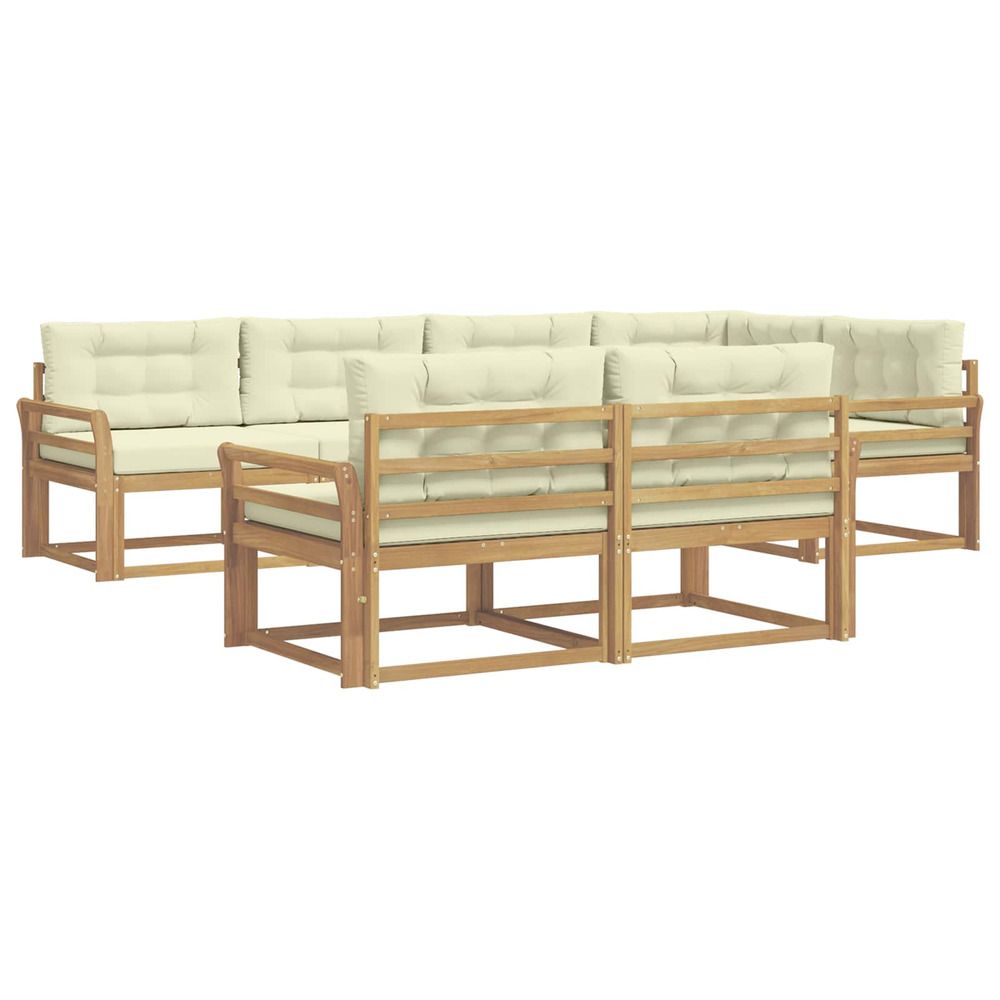 Ensemble de canapés d'extérieur 6 pc blanc et crème polyester