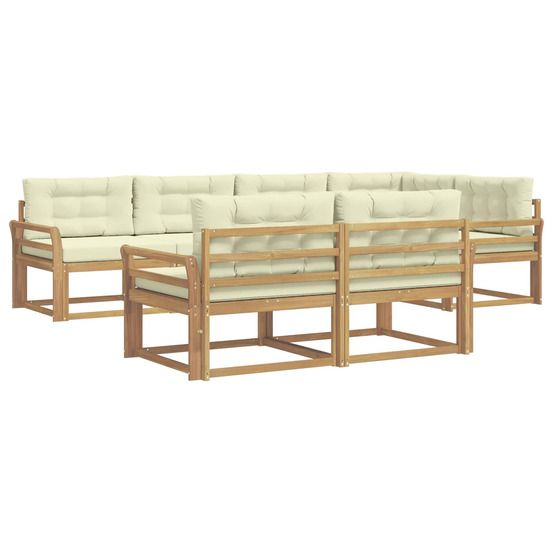 Ensemble de canapés d'extérieur 6 pc blanc et crème polyester