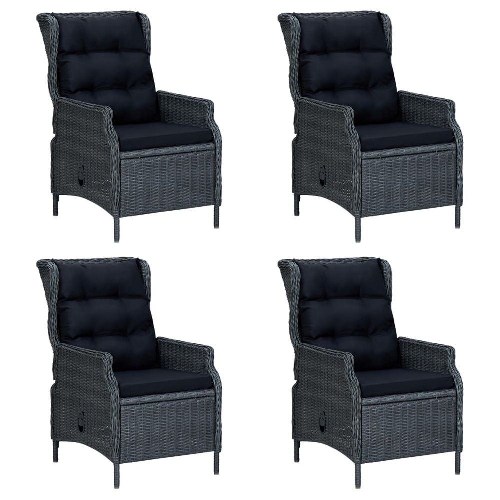 Ensemble à manger de jardin 5 pcs gris foncé