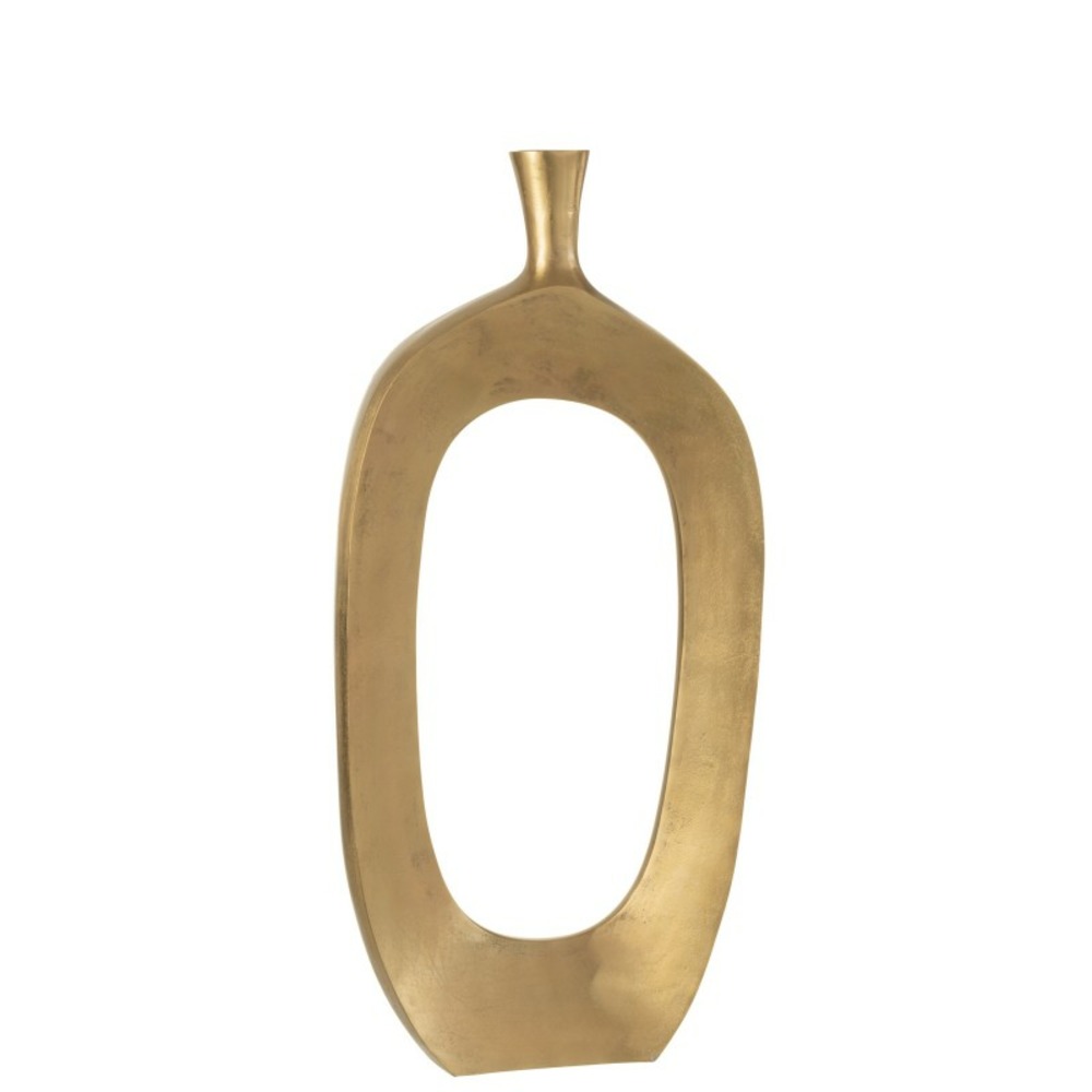 Vase troué en métal doré 35x10x75 cm