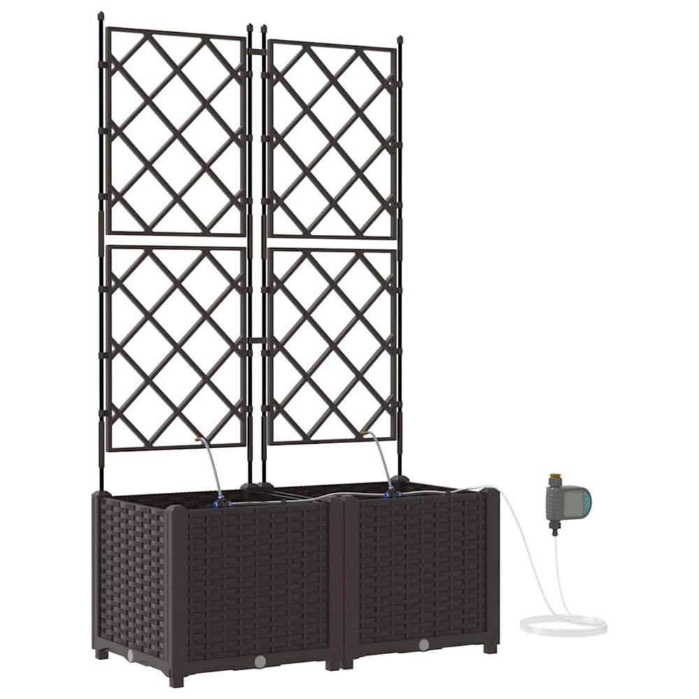 Cache-pot de jardin 2 pc marron 80 x 40 x 142 cm pp