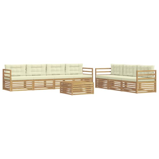 Ensemble de canapés d'extérieur 8 pc blanc et crème polyester