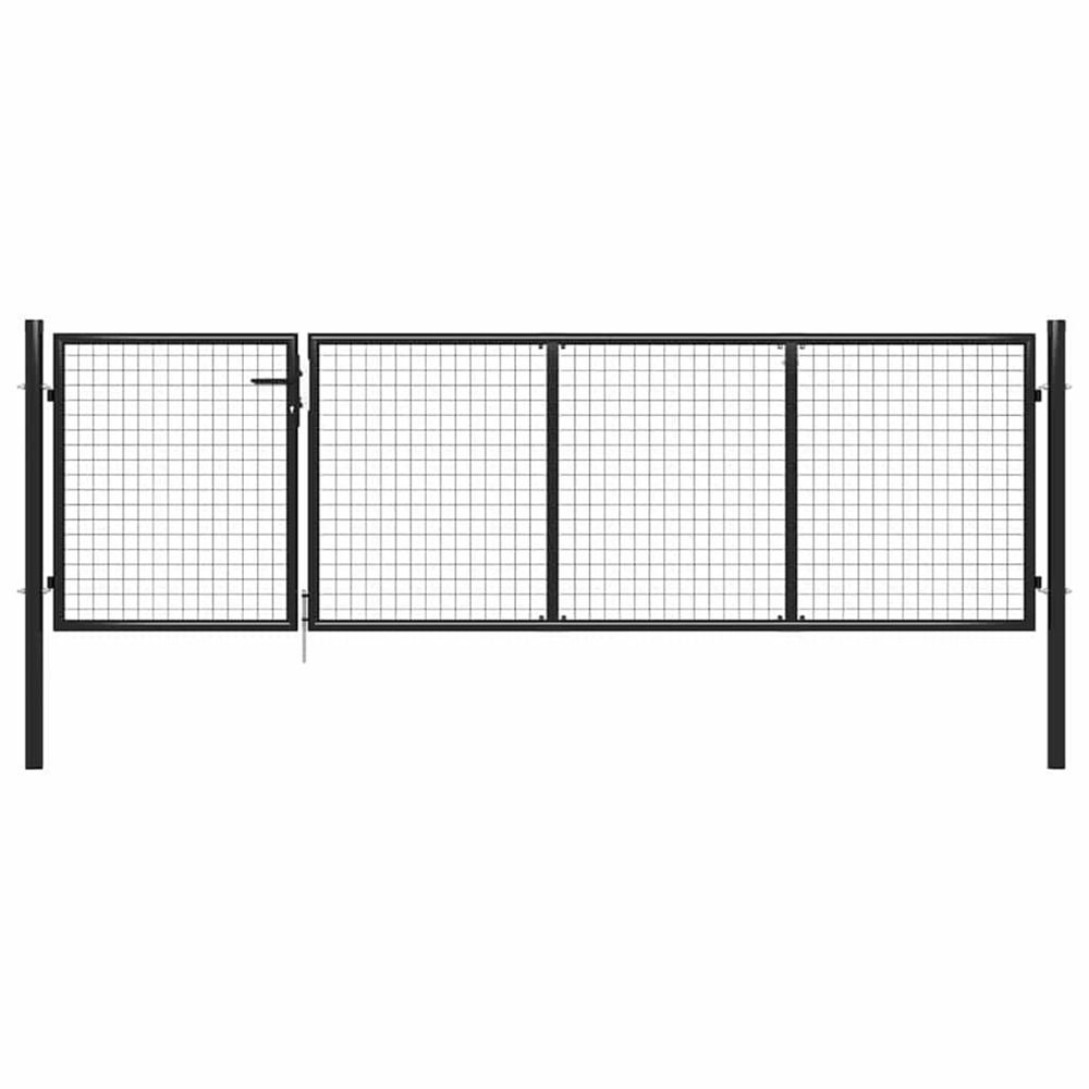 PORTILLON ACIER 350X75 CM ANTH-(864236)