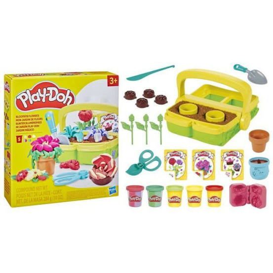 Play-doh mon jardin de fleurs, coffret de pâte a modeler inspiré du jardinage et de la nature, loisirs créatifs pour enfants,