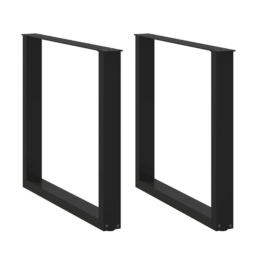Pieds de table à manger en u 2 pièces noir 90 x (72-73) cm acier