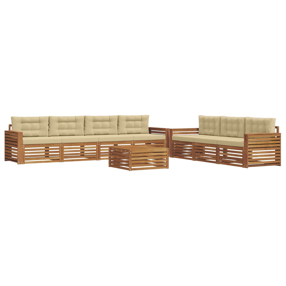 Ensemble de canapés d'extérieur 8 pcs naturel et beige