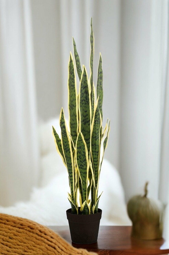 Sanseveria trifasciata plante artificielle - h97cm, ø12cm