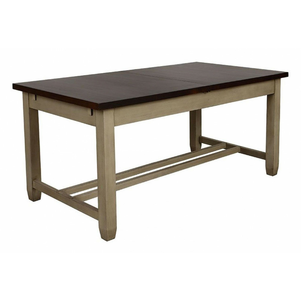 Table rectangulaire extensible bois beige - brocante interior's