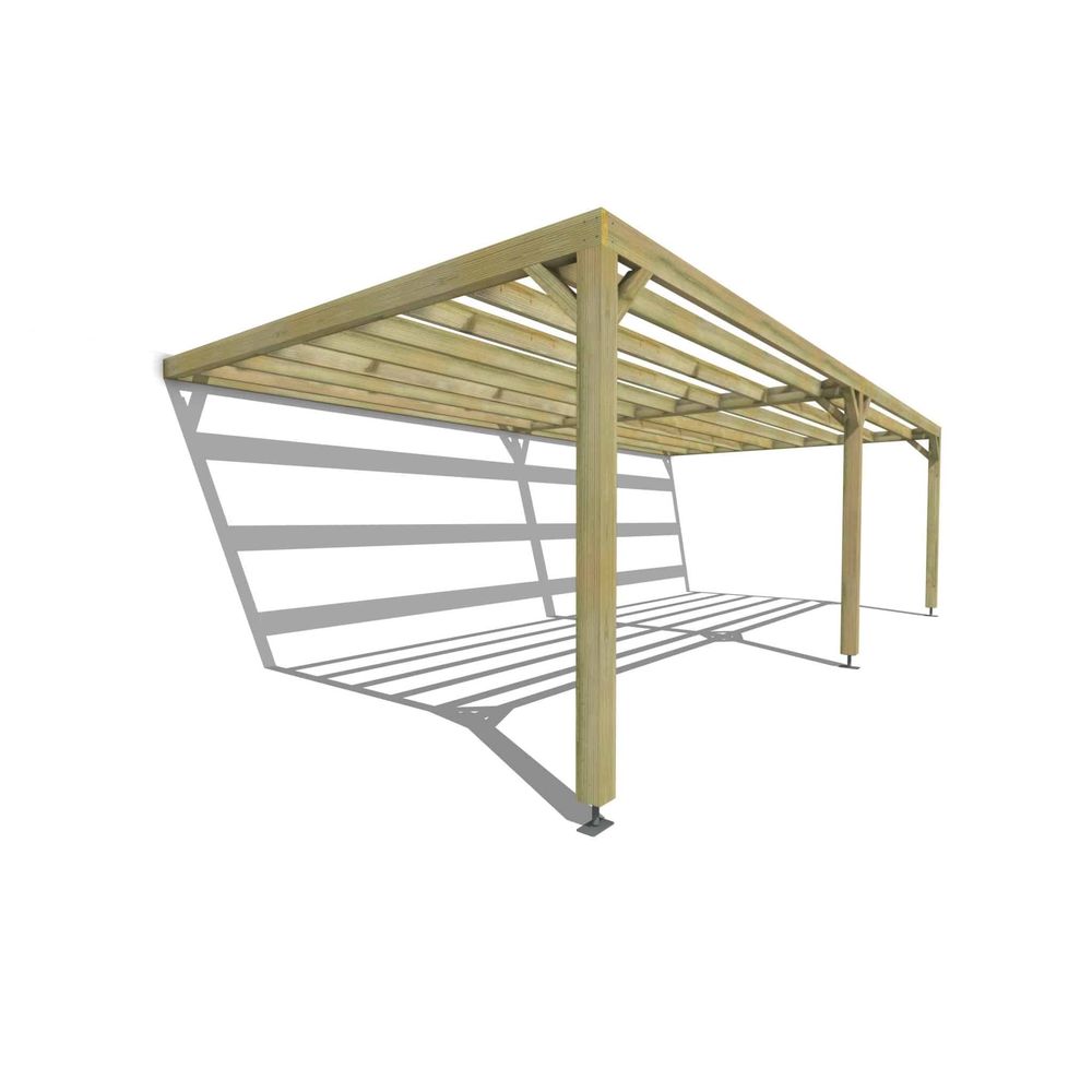 Pergola bois • 8m x 4m • adossée • sens largeur • lattage bois • livraison comprise