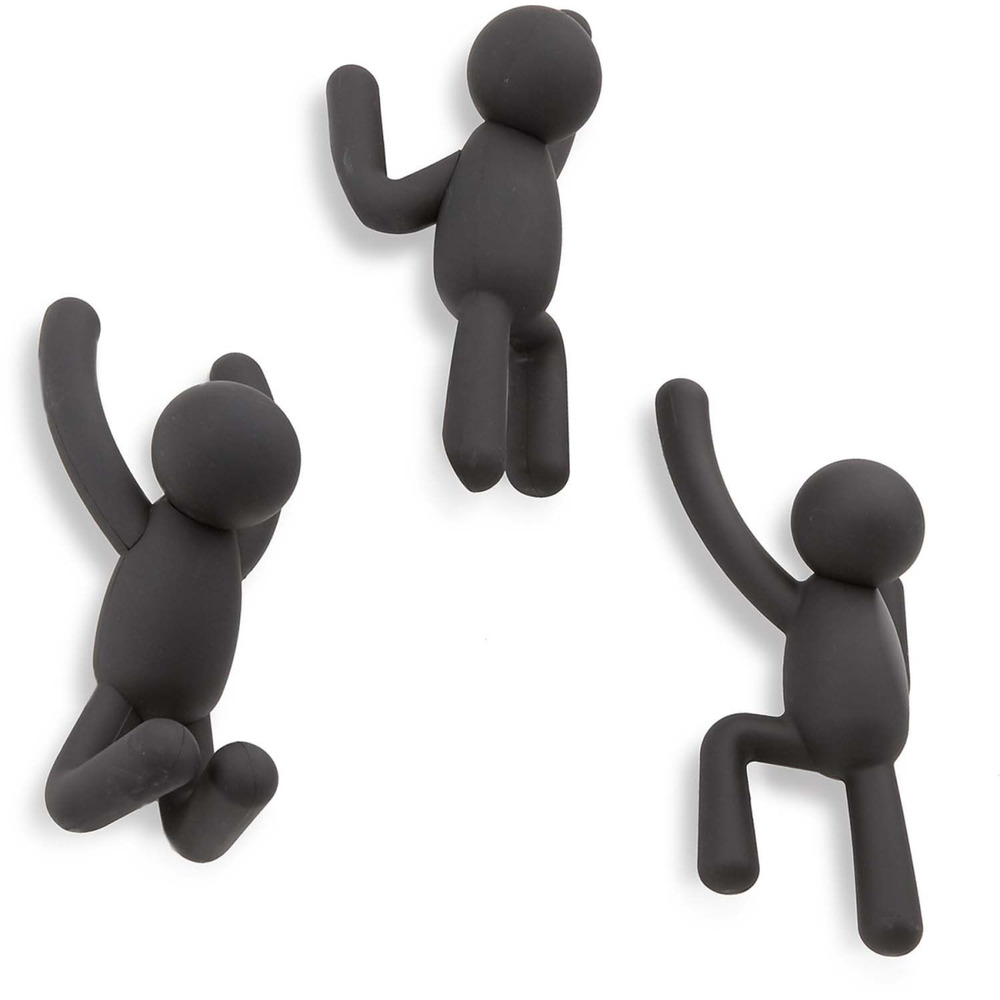 Patère bonhomme buddy (lot de 3) noir