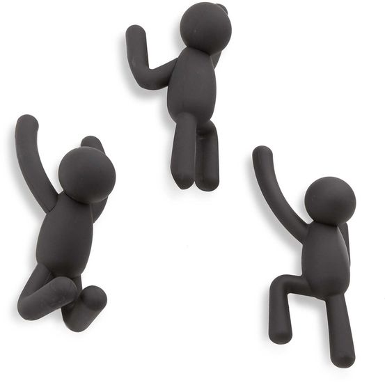 Patère bonhomme buddy (lot de 3) noir