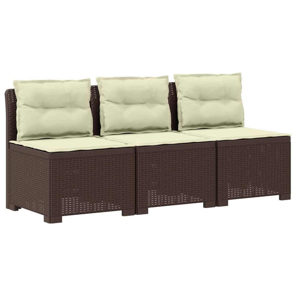Canapé de jardin 3 places avec coussins look rattan 3 place pp