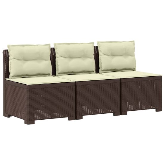 Canapé de jardin 3 places avec coussins look rattan 3 place pp