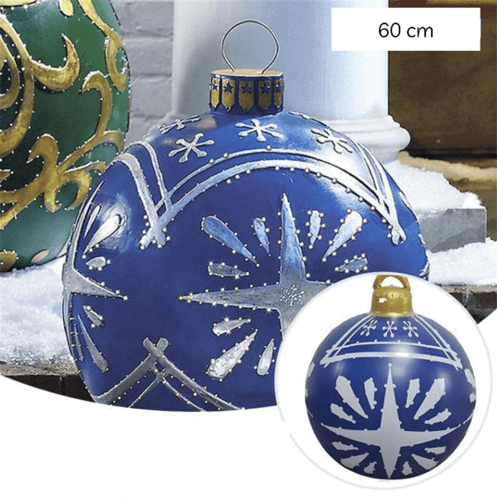 Boule de noël gonflable 60 cm - flocon bleu