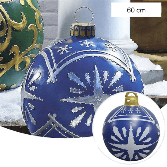 Boule de noël gonflable 60 cm - flocon bleu