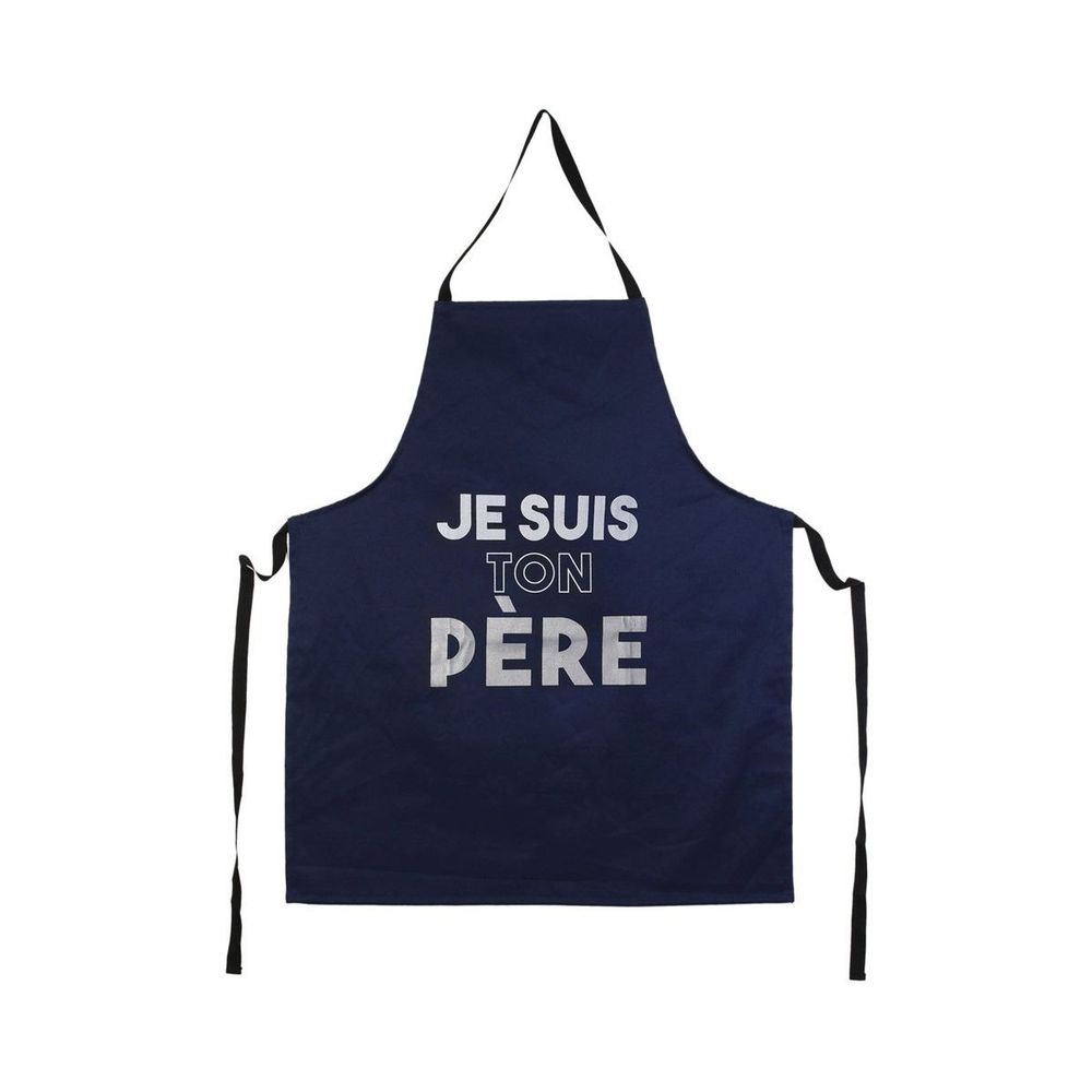 Tablier adulte en tissu papa bleu