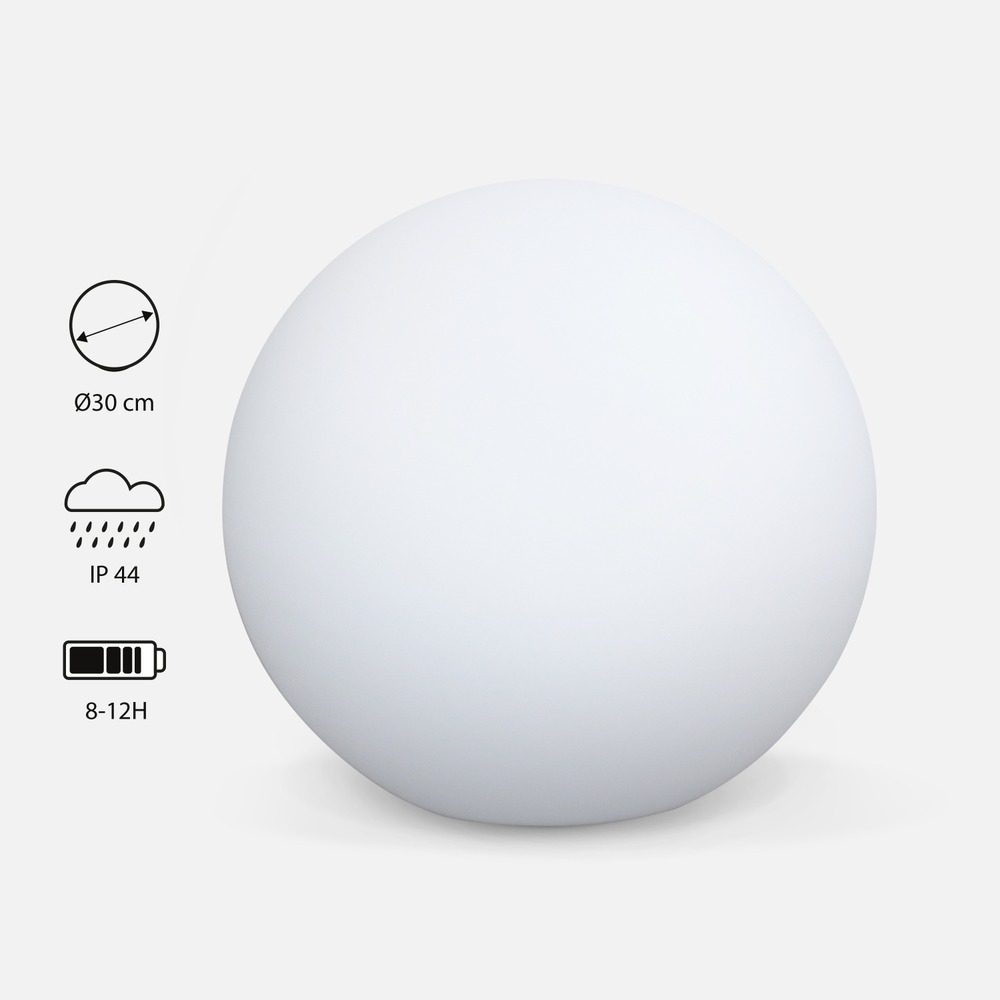 Boule led – sphère décorative lumineuse, blanc chaud, commande à distance