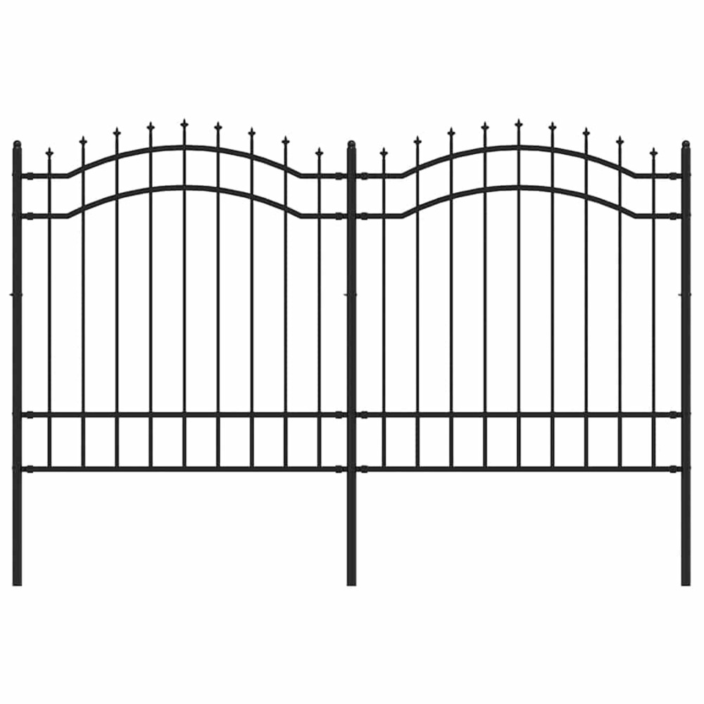 Clôture de jardin woerden avec pointe en forme de lance, noire, 240 x 125 cm, acier