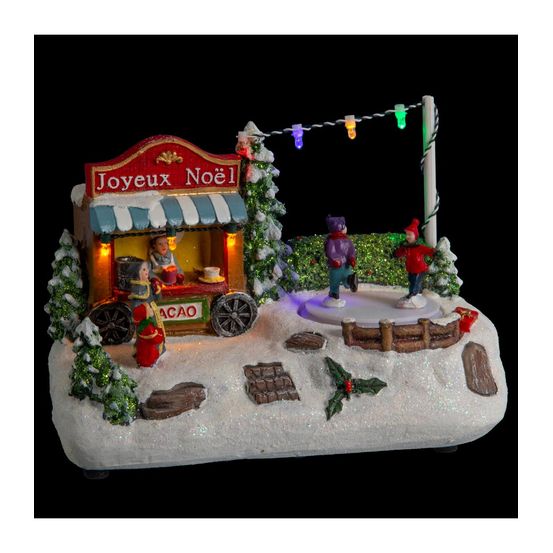 Village de noël lumineux patinoire animée