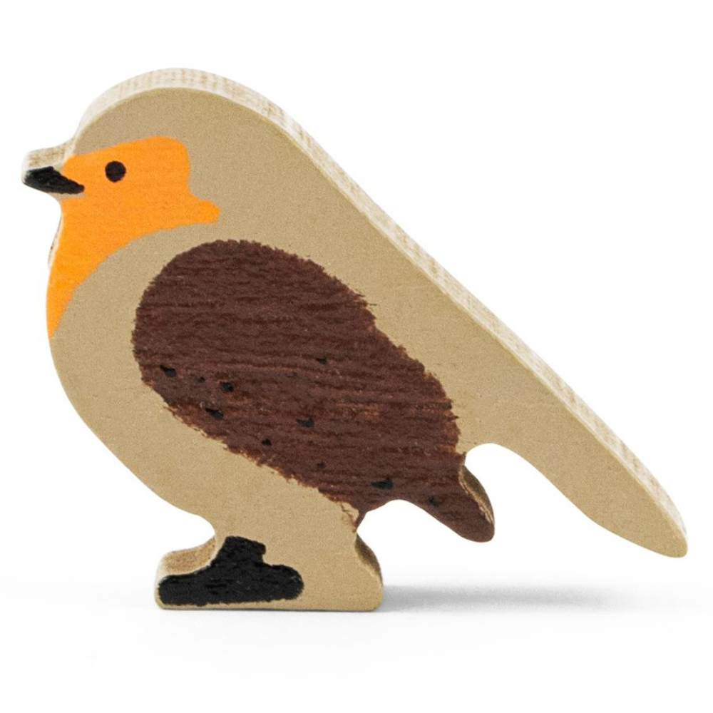 Figurine en bois fsc rougegorge familier