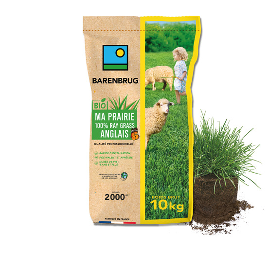 Barenbrug - prairie 100% ray-grass anglais - rapide d'installation - polyvalente et appétente - très bonne pérennité 4 ans et +
