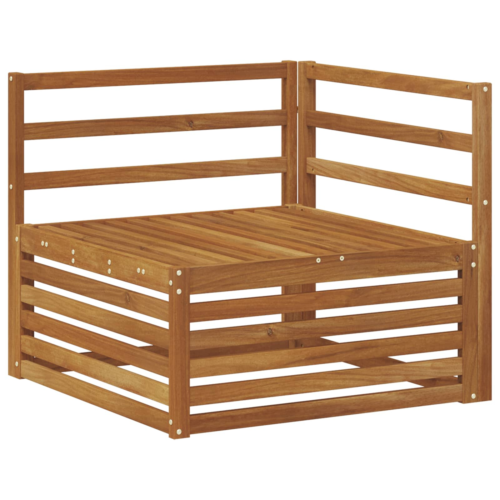Canapé d'angle extérieur bois d'acacia massif naturel