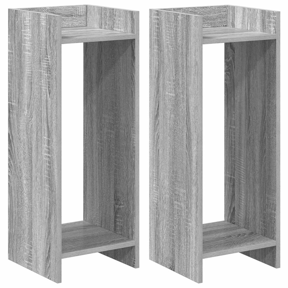Support de plante 2 pièces sonoma gris 30 x 30 x 80 cm
