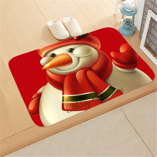 Tapis de noël - bonhomme de neige avec écharpe