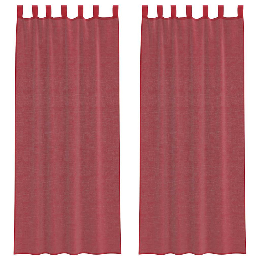 Rideaux en voile avec passe-tringles 2 pcs rouge bordeaux