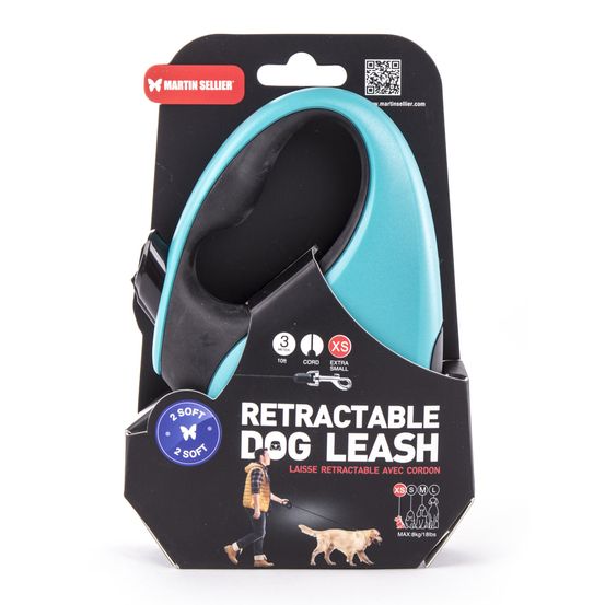 Martin sellier - laisse enrouleur cordon rétractable pour chiens - logo réfléchissant - collection 2 soft