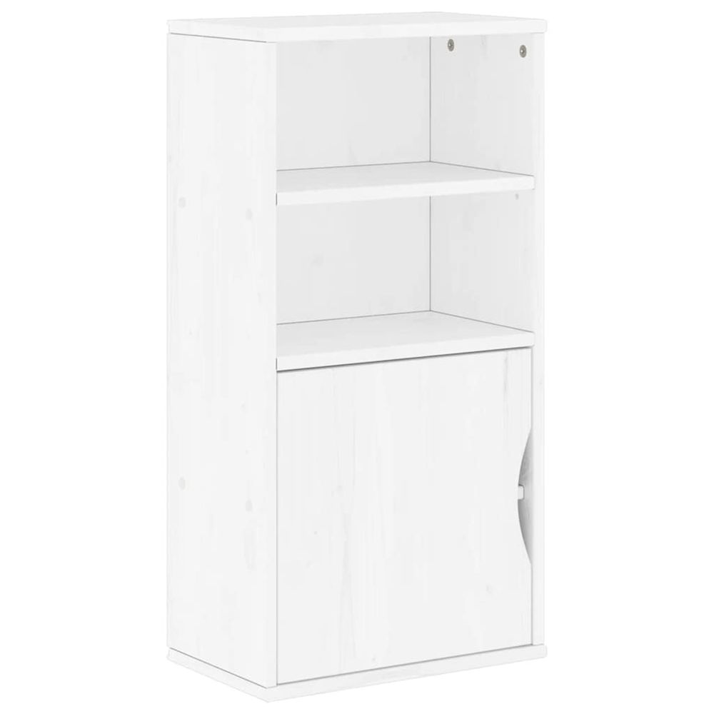 Armoire latérale odda blanc 40x24x79 cm bois massif pin