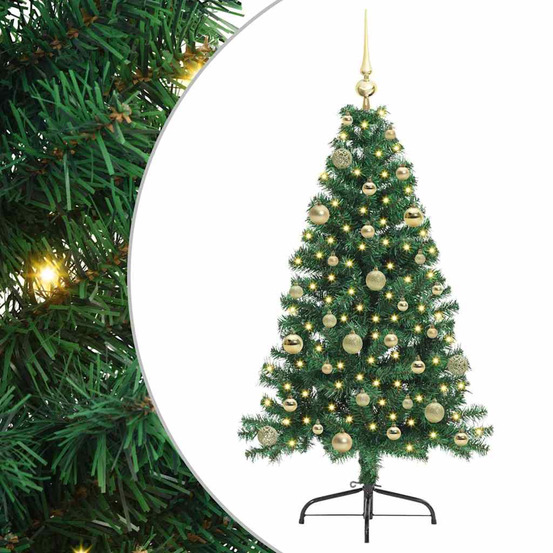 Sapin de noël artificiel pré-éclairé vert 150 cm pvc