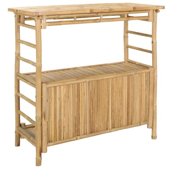 Table de bar extérieure naturel 110 x 50 x 105 cm bambou