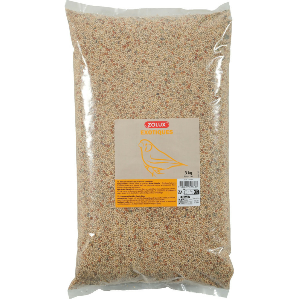 Graines pour oiseaux exotiques sac de 3 kg pour oiseaux