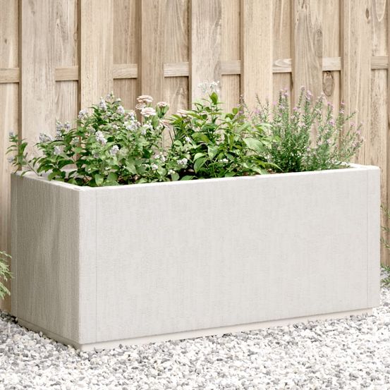 Jardinière rectangulaire en polypropylène pour extérieur 80l 80 cm blanc