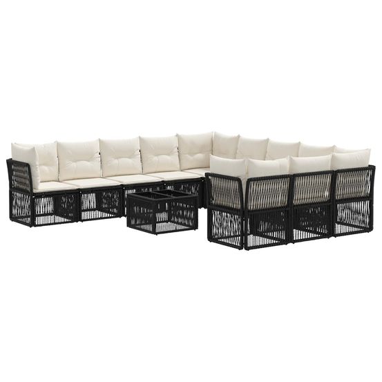 Ensemble de canapé de jardin 12 pc noir polyrotin