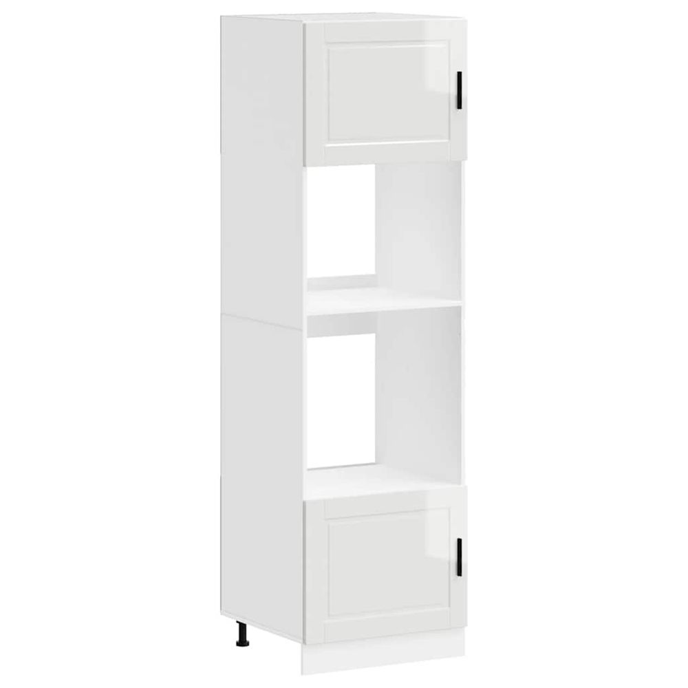 Armoires de four 2 pcs porto blanc brillant bois d'ingénierie
