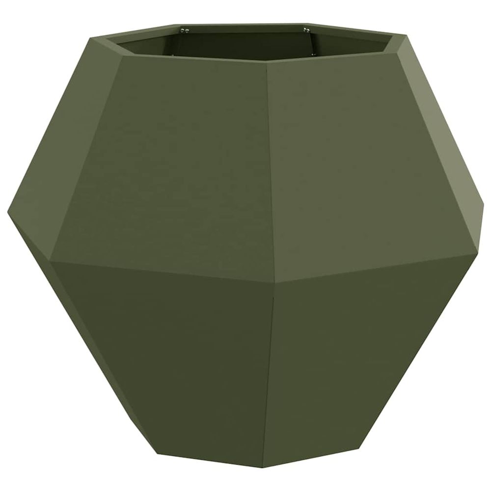 Jardinière d'extérieur vert olive 75 x 75 x 60 cm acier