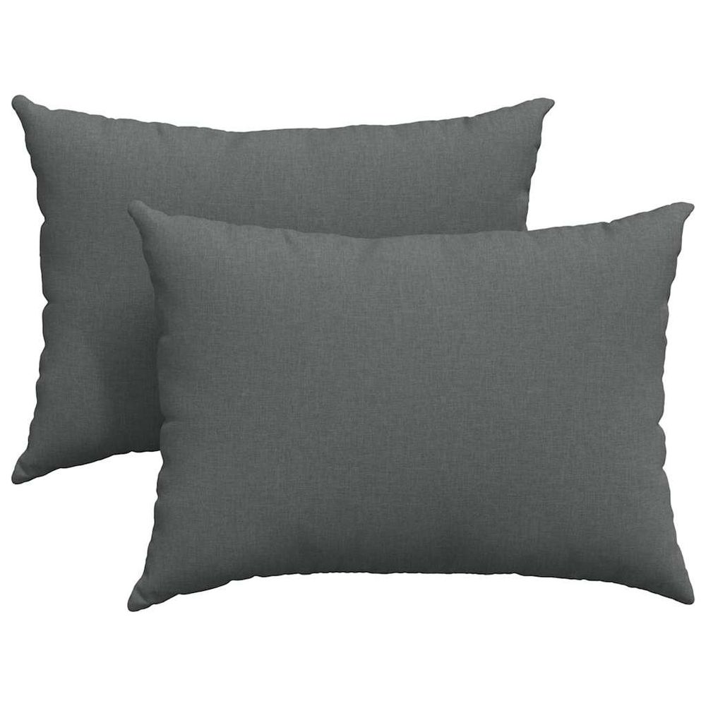 Coussins de canapé 2 pc tissu gris foncé 70 x 50 cm
